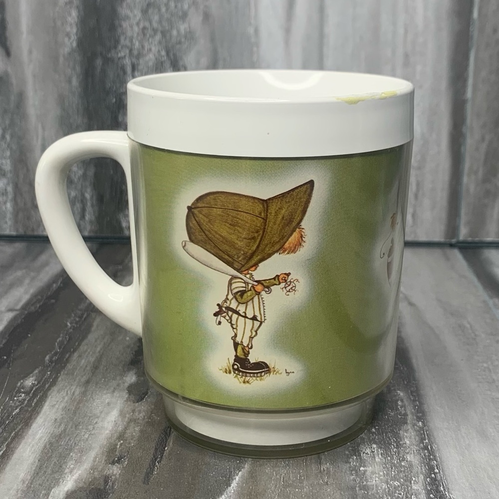 Vintage Thermo Serv Mug Made In USA Little One Football Golf Baseball